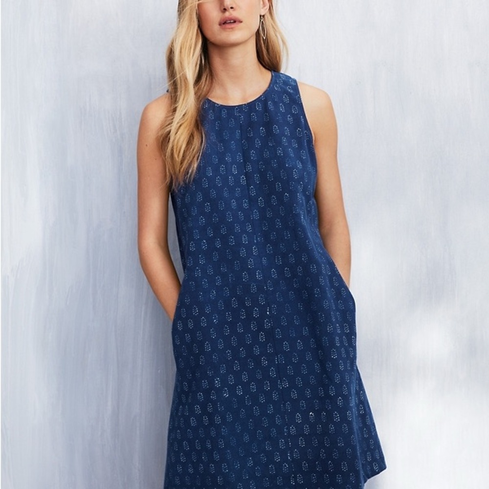 Eileen Fisher Organic Cotton Block Printed Dress